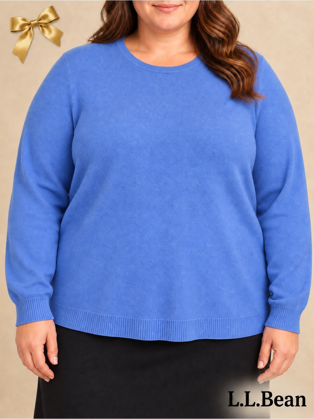L.L.Bean 100% Cashmere Blue Crewneck Sweater 3X